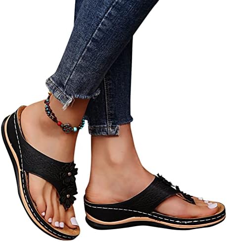 סנדלים לנשים נעלי בית אורתופדיות עם תמיכה בקשת אנטי להחליק נעליים נושמות נושמות וינטגיות כפכפות