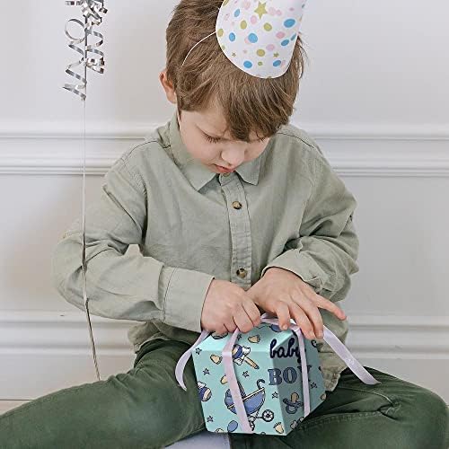 נייר עטיפת יום הולדת לתינוק לילדים בנים, גרבי תינוק עגלה בלוני פטמות עיצובים נייר עטיפת מתנה ליום הולדת