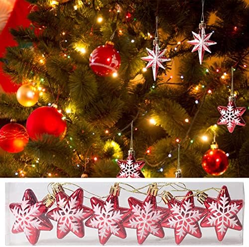 קישוט עץ חג המולד חדש בצורת מצולע מצולע חמש כוכב מחודד אבזרי קישוט עץ חג המולד אבזרי תליון