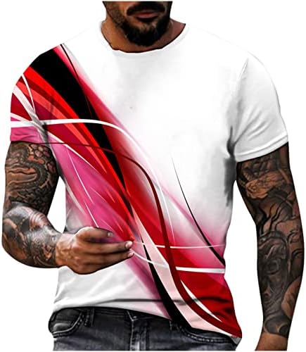 קצר שרוול חולצות לגברים 3 הדפסת גרפי טי 2023 קיץ טרנדי כושר ספורט חולצות מקרית רופף חולצות