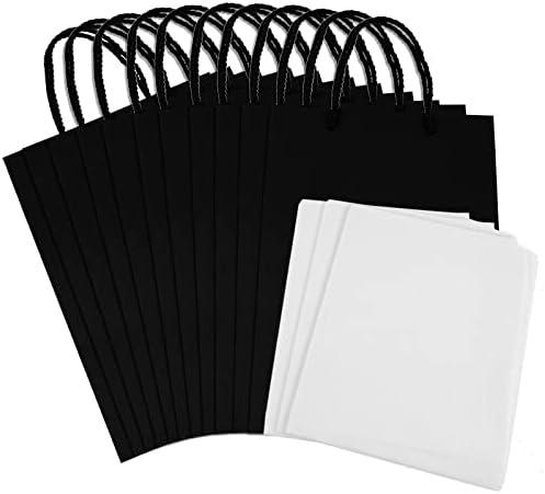 ג 'וטיאו 12 יחידות שקיות שחורות יוקרתיות עם נייר טישו, שקיות מתנה בגודל בינוני לגברים, תיקי הצעת שושבינים,