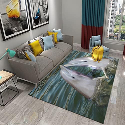 קוסמה ירוק דולפין חמוד בעלי החיים נושאים שטיח סלון חדר שינה אמבטיה ספה החלקה מחצלות