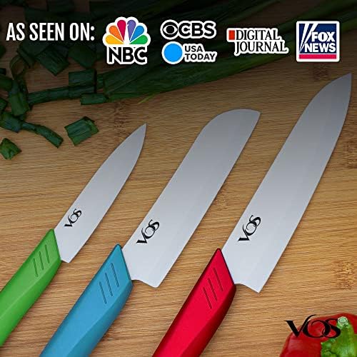ווס אוניברסלי סכין בלוק קרמיקה סכיני מטבח עם מכסה, קרמיקה קילוף סכין 4, 5, 6 אינץ רב צבע