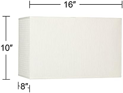 גוון מנורת נייר מלבני בינוני -לבן בצל 16 רחב x 8 עמוק x 10 החלפה גבוהה עם נבל וגמיני - SpringCrest