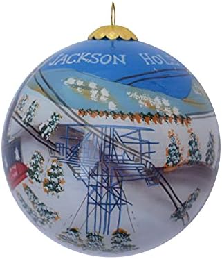יד מצוירת זכוכית חג המולד קישוט-חורף חשמלית ג ' קסון חור