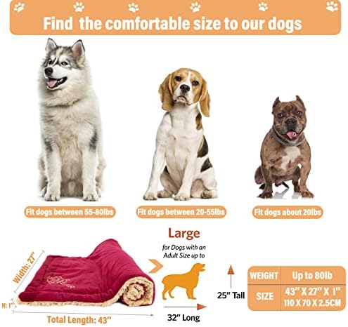 Topsoso מחצלת מיטת כלבים גדולה במיוחד כרית ארגז מחצלת רחיצה בגודל 44 אינץ