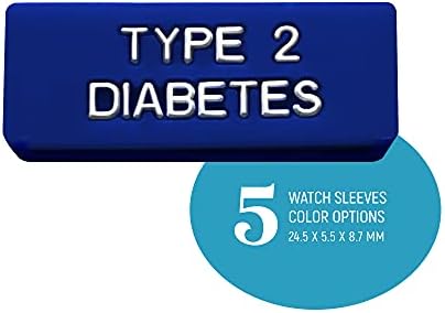 Rockadex - סוג 2 סוכרת רפואי שעון שעון שרוול 2 חבילה, שרוולי שעון סיליקון צבעוניים, ציוד סוכרתי