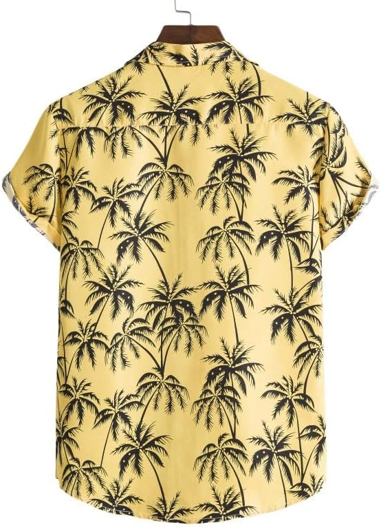 Wpyyi 2 חלקים חליפת נופש חליפת חולצה הוואי גברים חליפה שרוול קצר מודפס כפתור מזדמן מטה מכנסי