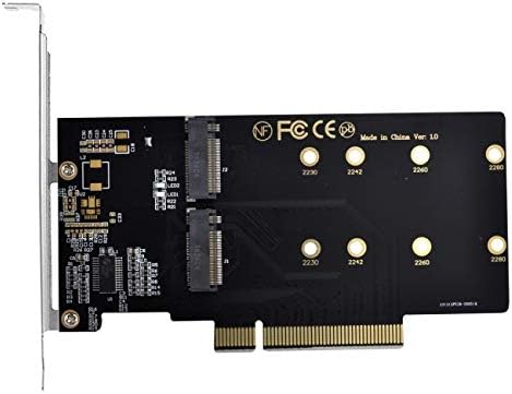 NFHK DUAL 2X NVME M.2 AHCI ל- PCIE EXPRESS 3.0 GEN3 X8 X16 PAID כרטיס VROC RAID0 מתאם Hyper