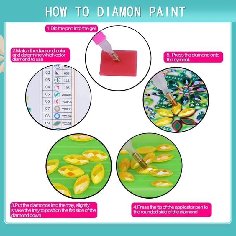 סגסוגת גודל גדול פרח 5D ערכות ציור יהלומים, מקדחה עגולה מלאה צבע מופשט צבע עם יהלומים אמנות DIY רקמה
