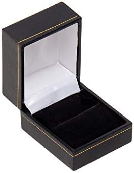 עיצוב קרטייה קלאסי עור קופסת מתנה טבעת שחורה