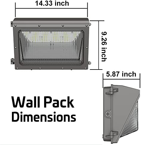 אור חבילת קיר LED של Konlite, 63/45/30W, 3 בהירות שניתן לבחור עד 8190 לומן, 5000K, 0-10V לעומק, ציון מסחרי