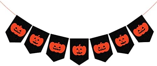 Bestoyard Glow Black Halloween Banner Banner דלעת תלויה קישוט לדלת הכניסה לבית חיצוני ציוד למסיבות ליל