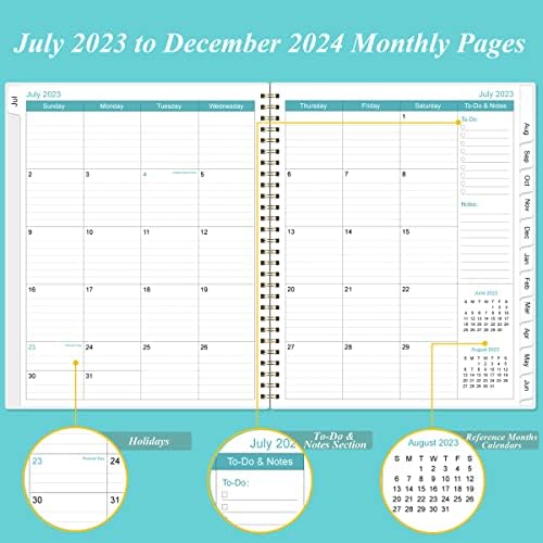 2023-2024 מתכנן חודשי-18 לוח שנה חודשי, יולי 2023-דצמבר 2024, שני עמודים בחודש, מתכנן 9 על 11