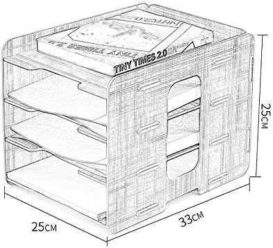 ארון קבצים של RRH-RRH, ארון קבצי מעץ שולחני, 4 שכבות של ציוד משרדי יצירתי, מחזיק קבצי תיבת אחסון