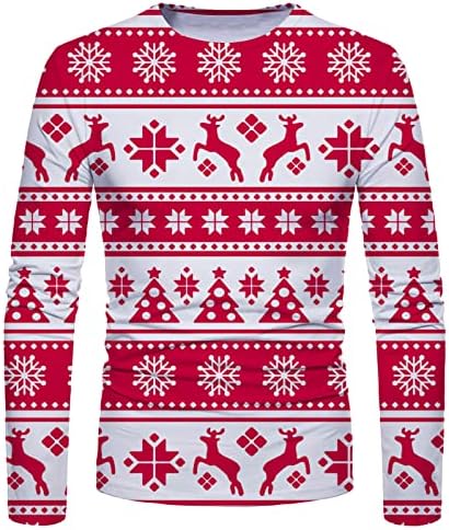 Mekouiye סוודר חג מולד מכוער לסנטה צוואר צוואר שרוול ארוך חולצות חג המולד חג המולד עץ סנטה עץ המסיבה