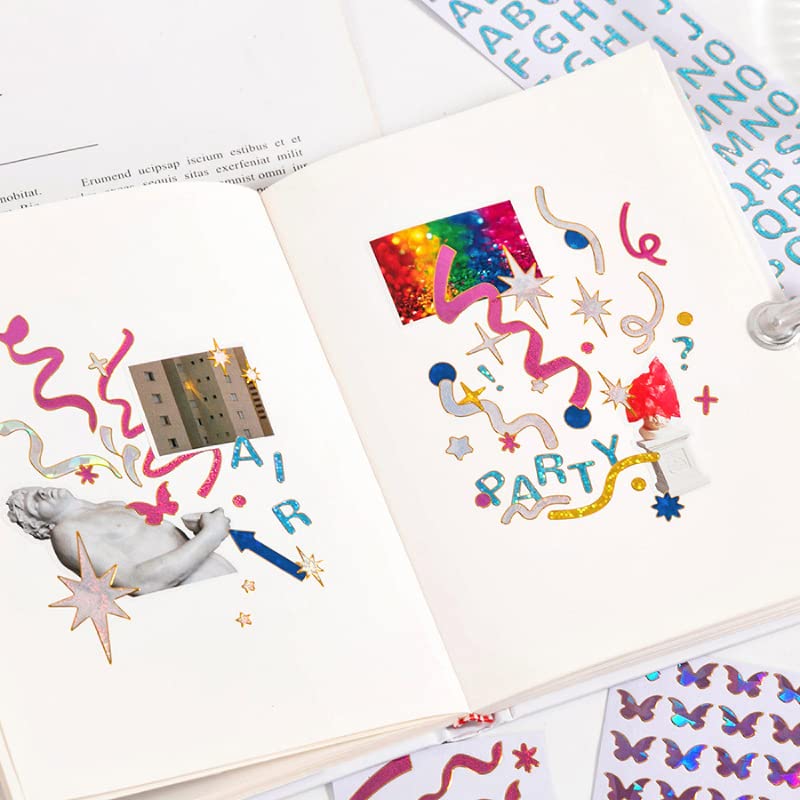 Vondyu 7 סגנונות לייזר נייר רצועת נייר אריזת אריזת אריזה צבעונית סדרת ספרות יצירתית ספרותית ידנית דקורטיבית