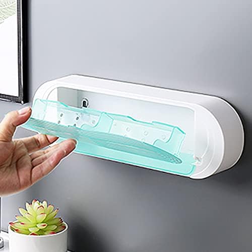 מארגן מקלחת, 1 קופסת מקלחת עיצוב רכוב על קיר אבק אבק אבק מחזיק מקלחת למקלחת לחדר אמבטיה-לבן