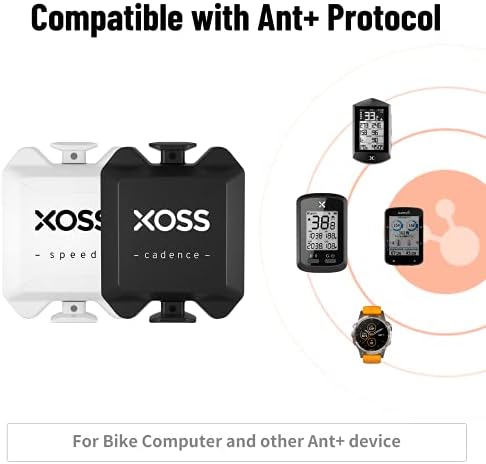 חיישן המהירות/קדנס של XOSS X1 לרכיבה על אופניים, נמלה+/Bluetooth 4.0 אופניים אלחוטיים מהירות