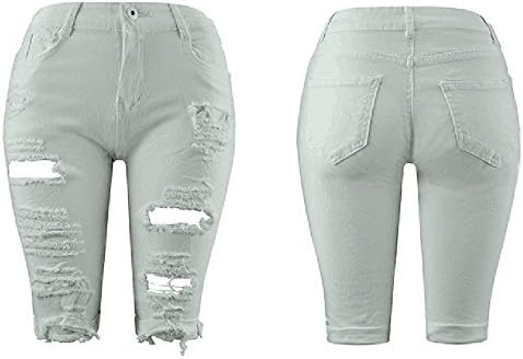ג'וניור נשים עם מותניים נמוכים שטופים ג'ינס קצרים ומוצקים מכנסיים קצרים מכנסיים קצרים גוף שיפור