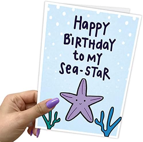 יום הולדת שמח לכוכב הים שלי, כרטיס יום הולדת מצחיק לאחות, כרטיס יום הולדת של אחות כוכב ים