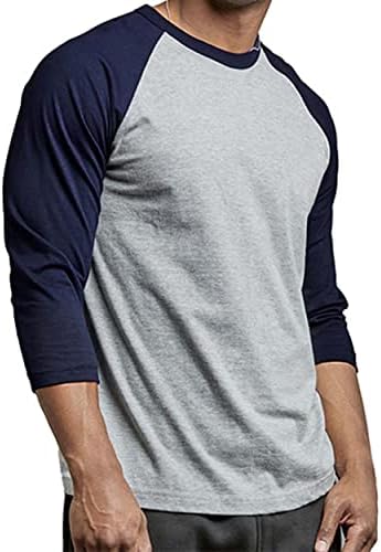 חולצת בייסבול 3/4 שרוול של גברים - חולצות ג'רזי מזדמנים כותנה טי רגלן