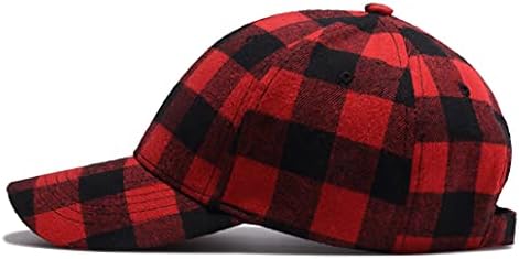 באפלו משובץ בייסבול כובע יוניסקס משובץ כדור כובע שחור ואדום בדק הדפסת חיצוני כובע