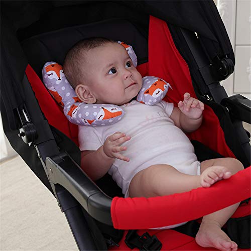 כרית נסיעות לילד לתינוק - כרית מנוחה תמיכה בצוואר הפעוטות למושב רכב, בצורת U, שועל