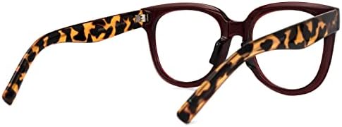 Voogueme משקפיים משקפיים מרובעים גדולים לנשים עם מקדשי צב עדשות בהירים ורנטה OP049594