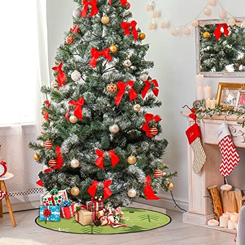 עץ ירוק חורף פתית שלג מחצלת עץ חג המולד אטום עץ עץ עץ מגש מגש שטיח מתחת לעץ חג המולד אביזר להגנת