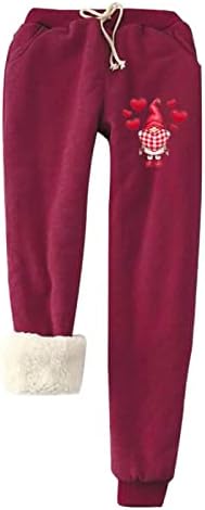 נשים של בבאגי צמר מכנסי טרנינג חג המולד שרוך רצים מכנסיים מקרית גמדים הדפסת ספורט טרקלין מכנסיים