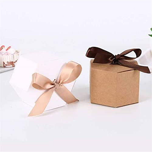 10 יחידות קראפט נייר משושה קרטון תיבת סוכריות תיבת ביסקוויט לטובת מתנות קופסות תינוק מקלחת עבור יום הולדת חתונה