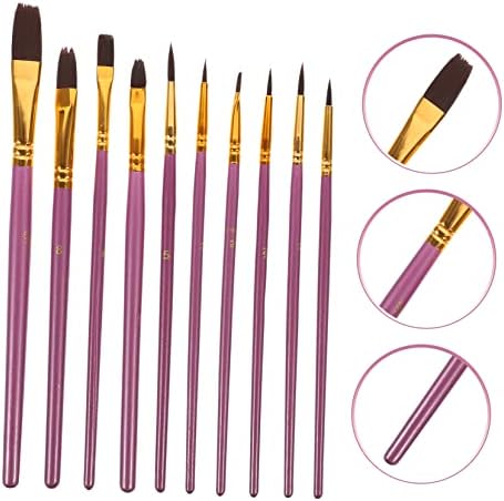Favomoto 10 pcs ציור עט סמני צבעי מים למבוגרים צביעת שמן מברשות שמן מברשות צבעוניות מקצועיות