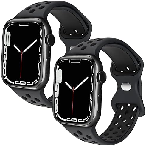 Zhaojum להקות ספורט שחורות תואמות להקת Apple Watch 38 ממ 40 ממ 41 ממ 42 ממ 44 ממ 45 ממ סדרה 1 2 3