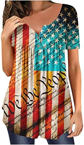 חולצת דגל אמריקאית בשליטה נשים מסתירות חולצות בטן 2023 חולצות טשט