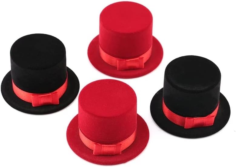 דובה אדום שחור מגבעת תכשיטי תיבת קטיפה חתונה טבעת תיבת שרשרת תצוגת קופסא מתנת מיכל מקרה עבור תכשיטי אריזה