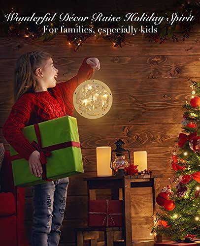 לוקספייר שלט תלוי על קיר חג המולד עם אורות לד, תליוני איל וקישוטי תליית עץ לבית תפאורה חיצונית
