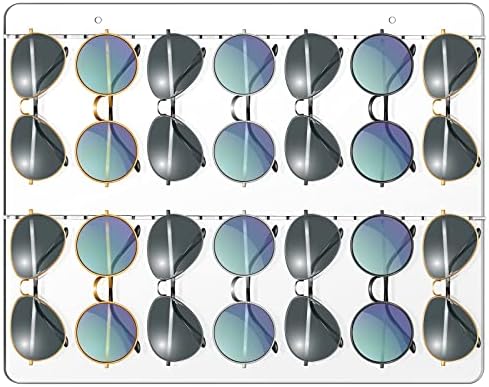 SINTUFF 14 משבצות משקפי שמש אקריליים מחזיק קיר קיר רכוב מחזיק משקפי ראייה צלול משקפיים משקפיים