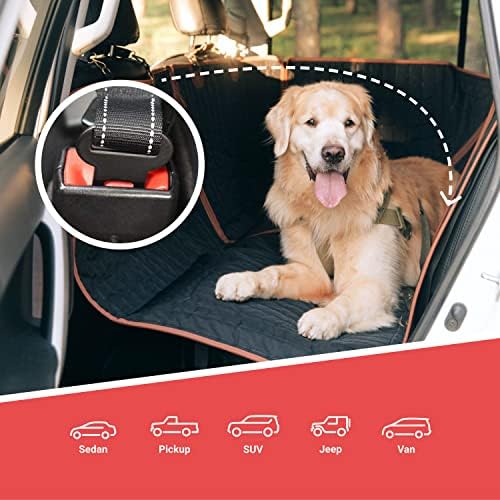 חגורת בטיחות לכלבים מתכווננת, חגורת בטיחות לכלבים מניילון שחורה למושבים לרכב, חגורת בטיחות לכלבים בטוחה ועמידה