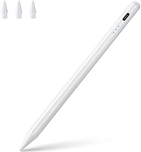 עט חרט לאייפד, עיפרון פעיל עם טעינה מהירה, חיישן הטיה לדחיית כף היד, עט אפל מגנטי תואם לאייפד פרו 2018-2022