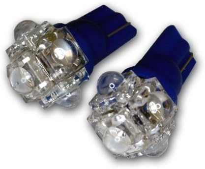 TuningPros LEDLP-T10-B5 לוחית רישוי נורות LED נורות T10 טריז, 5 סט שטף כחול 2-PC סט