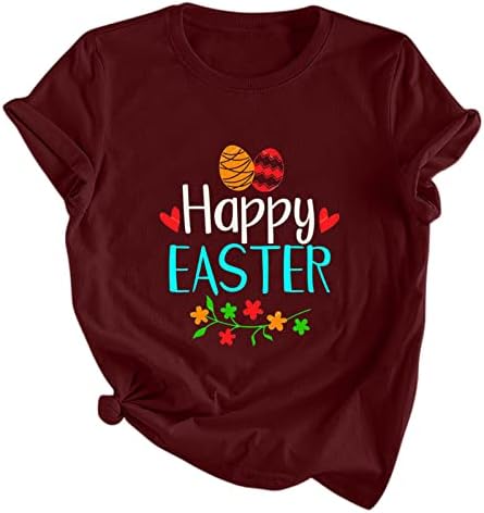 חולצת טריקו גרפית ארנב ארנב ארנב של נשים מאושרות מכתב מצחיק חולצות מודפסות