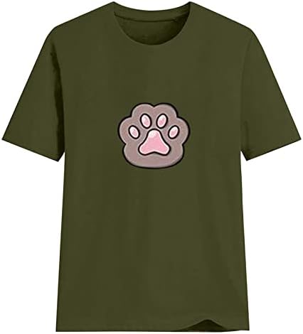 חולצת טי כלב מצחיקה של נשים גרפית גרפית קיץ שרוול מזדמן עגול צוואר עגול חולצות חולצות