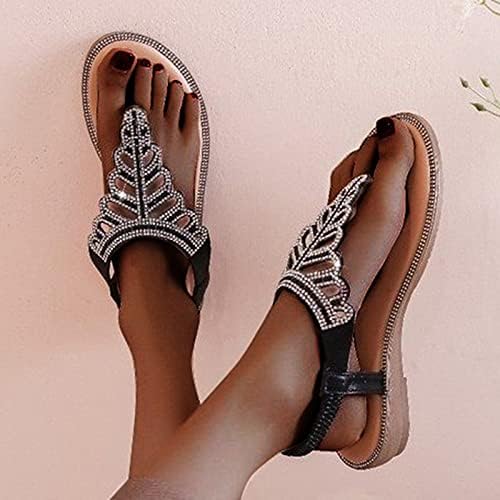 כפכפים בוהן בוהן סנדלי קיץ נעליים שטוחות מזדמנים פתוחות לחוף נשים סנדלים רכים נוחים לנשים ברוחב