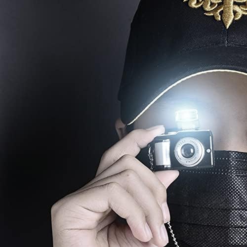 Mllkcao 1 pc שרשרת תליון מצלמה קטנה לנשים גברים יצירתי LED פולטת שרשרת שרשרת מתנה לחובב צילום, שחור