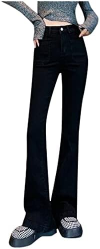 בגדי זית באתקיה לנשים רופפות נשים מתאימות לג'ינס ישר עם כיסי שיפוע גדולים ג'ין מעל צמרות הכתפיים
