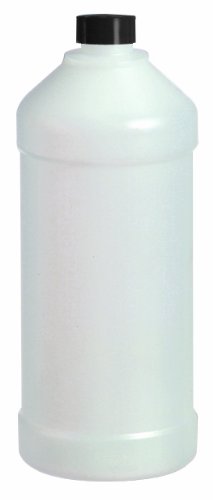 QORPAK PLC-07871 HDPE טבעי בקבוק עגול מודרני עם 28-410 כובע מרופד פנולי פנולי, קיבולת 8oz, 56 ממ OD