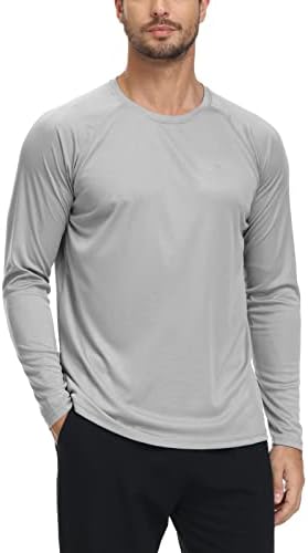 חולצות שרוול ארוך לגברים upf 50+ חולצת הגנה מפני השמש UV לטיולים בהפעלת אימון שחייה
