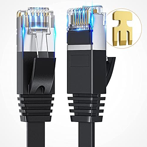 Musment Cat 8 כבל Ethernet 25ft, חוט תיקון מחשב ברשת אינטרנט שטוחה, כבל אתרנט במהירות גבוהה, כבל LAN דק