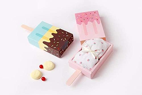 Qixivcom 24 PCS קופסאות מתנה מצוירות חמודות קופסאות מתנה גלידה בצורת ממתקים קופסת קופסת חתונה לטובת קופסת קרטון